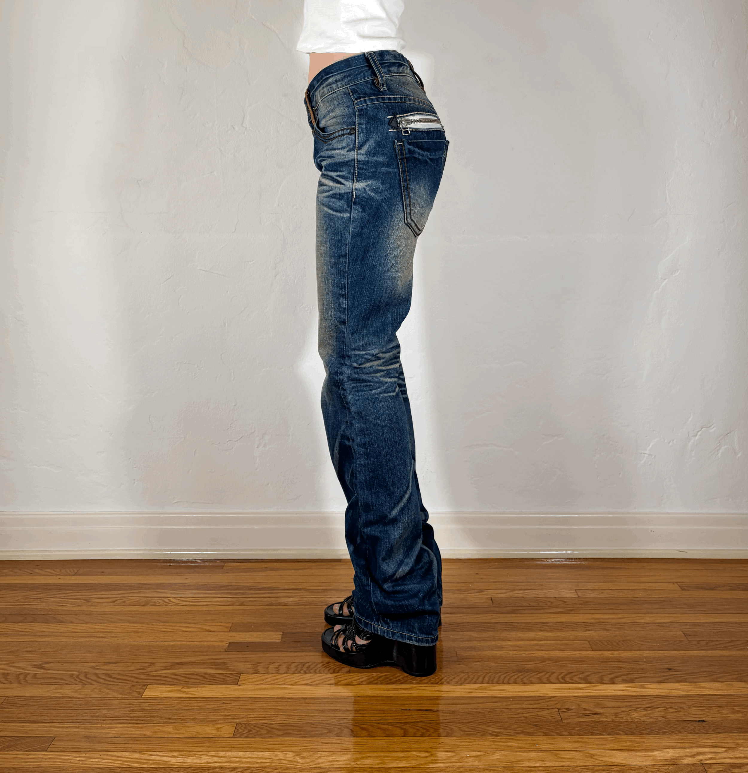 Lolita Brown Off Stitched Jeans, M