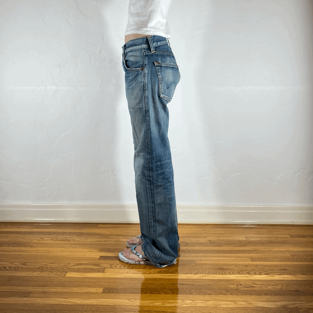 Edwin Unique Blue Baggy Jeans, S/M