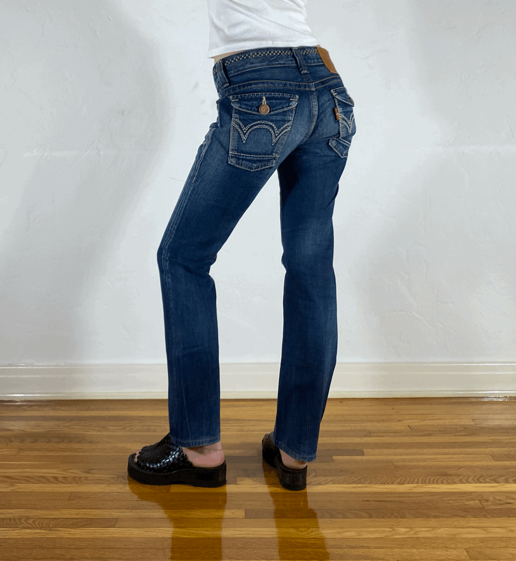 Edwin Off Stitch Medium Wash Jeans, S
