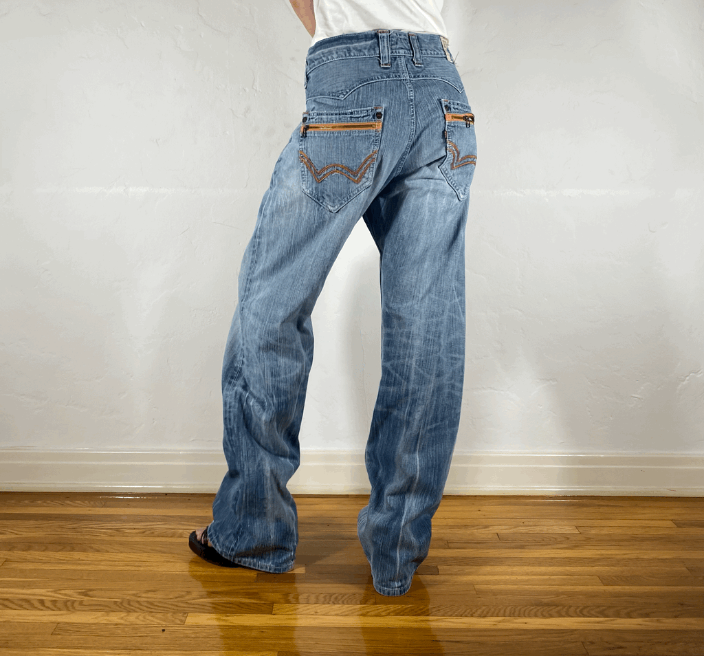 Edwin Orange Off Stitch Jeans, XL