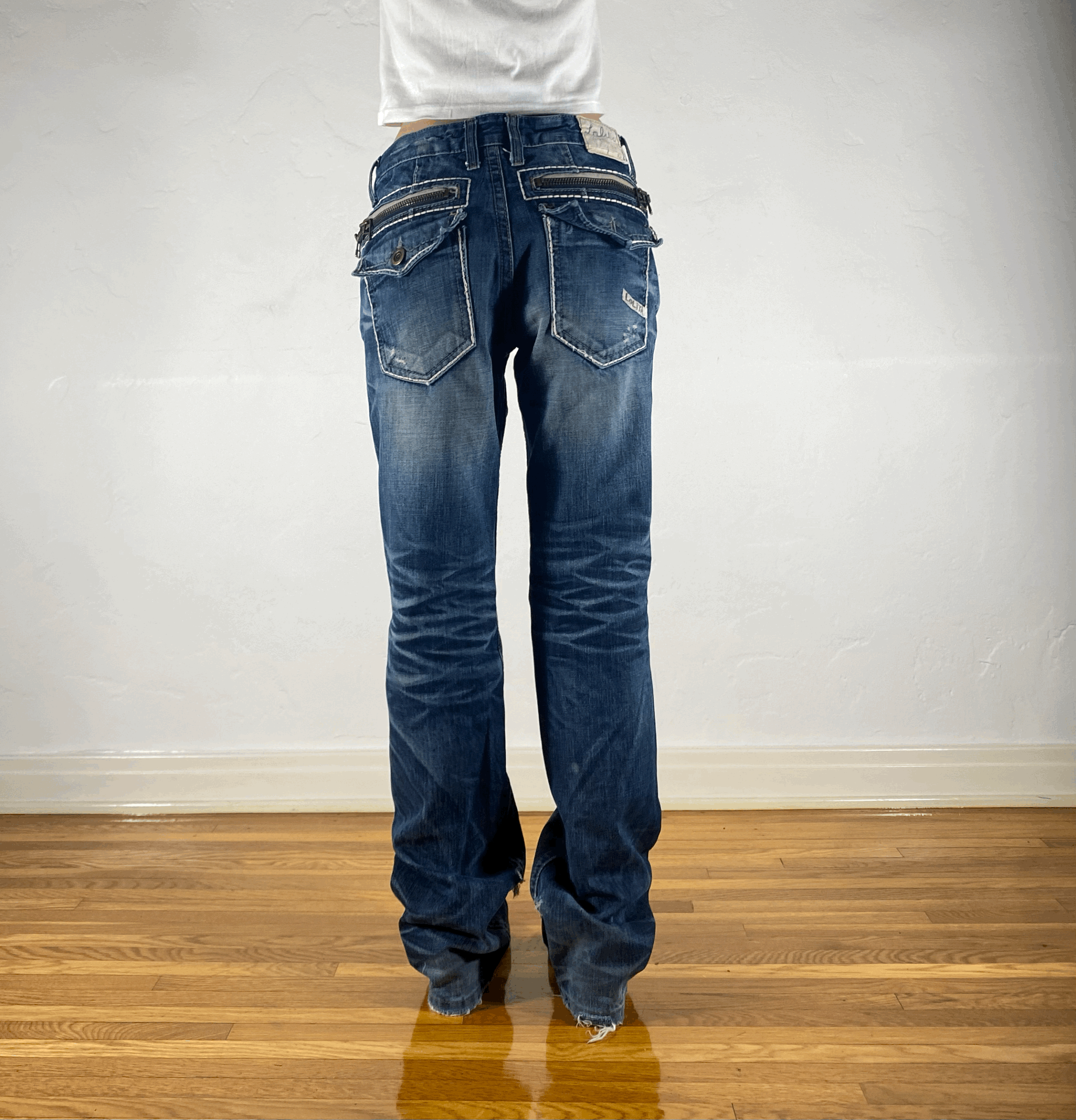 Lolita Low Rise Zipper Jeans, M