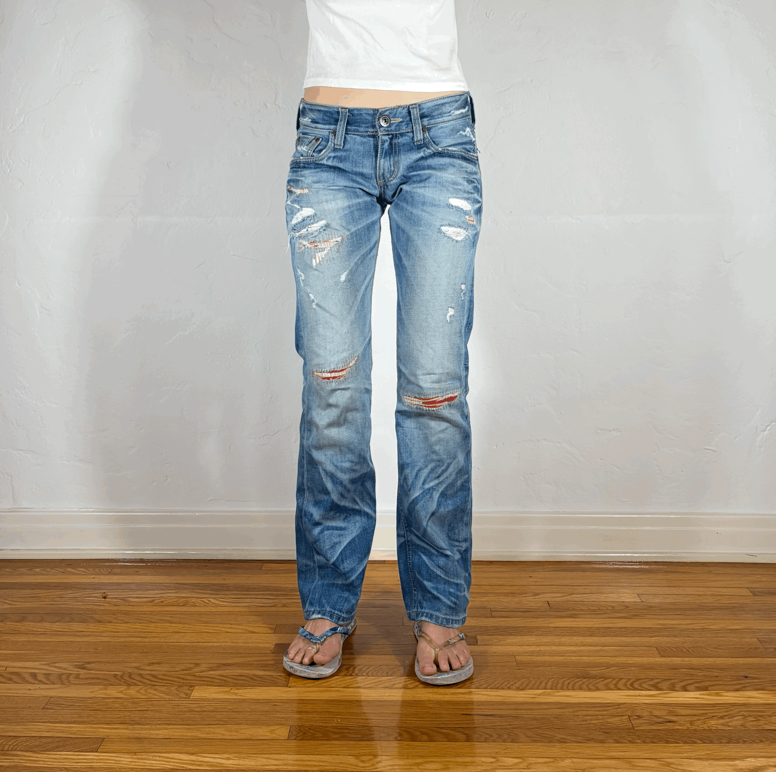 Lolita Ripped And Repaired Zipper Jeans, S