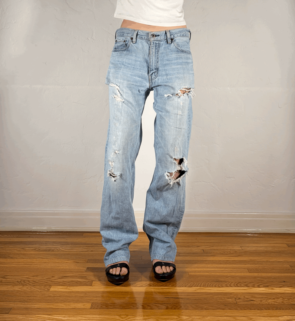 Levi Vintage Light Blue Distressed Jeans, L