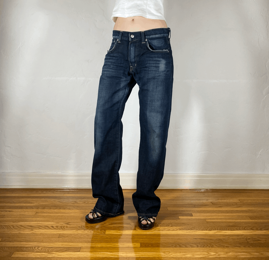 Soft Dark Gray/Black Baggy Jeans, L