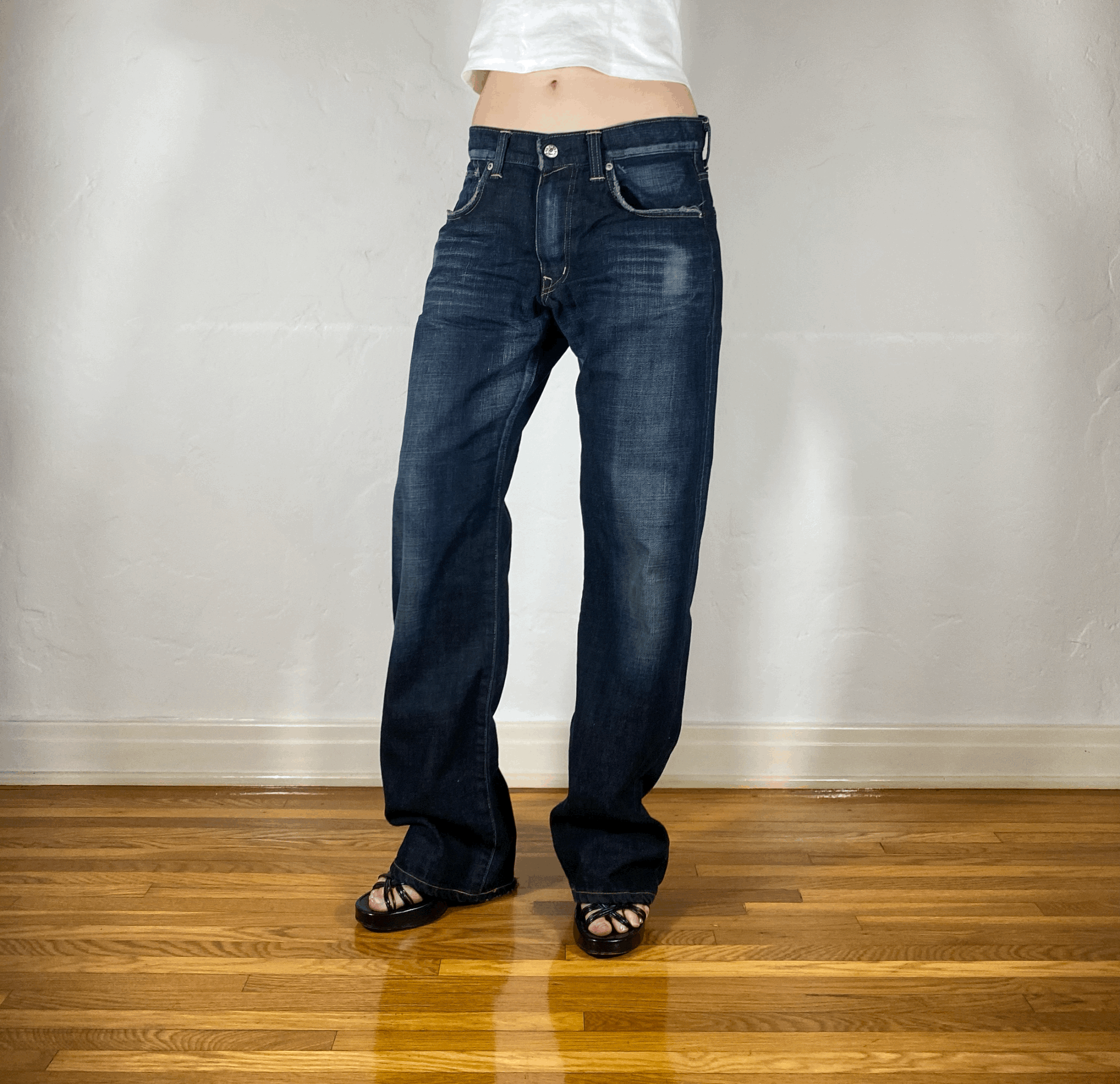 Soft Dark Gray/Black Baggy Jeans, L