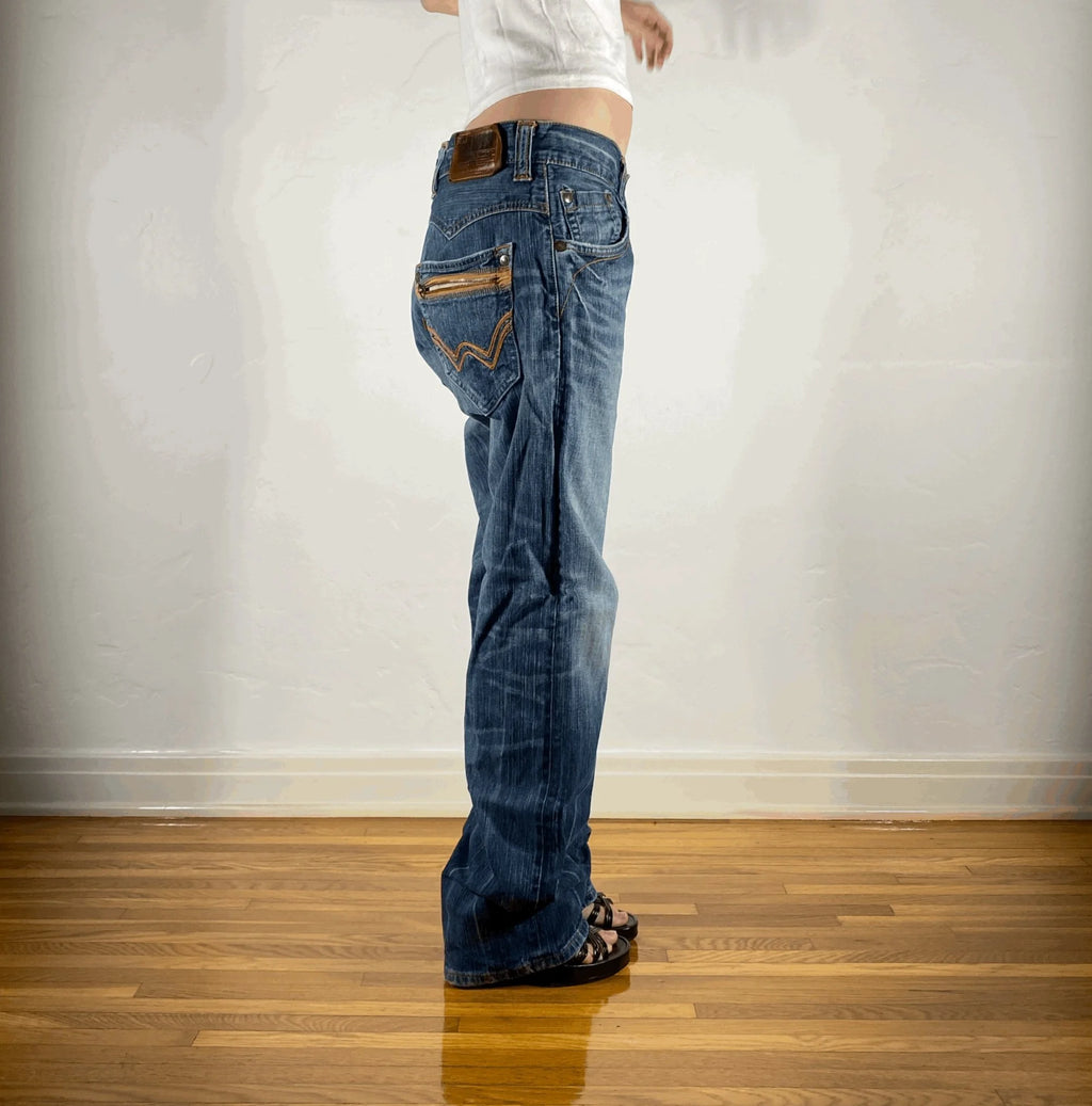Edwin Orange Off Stitch Jeans, XL