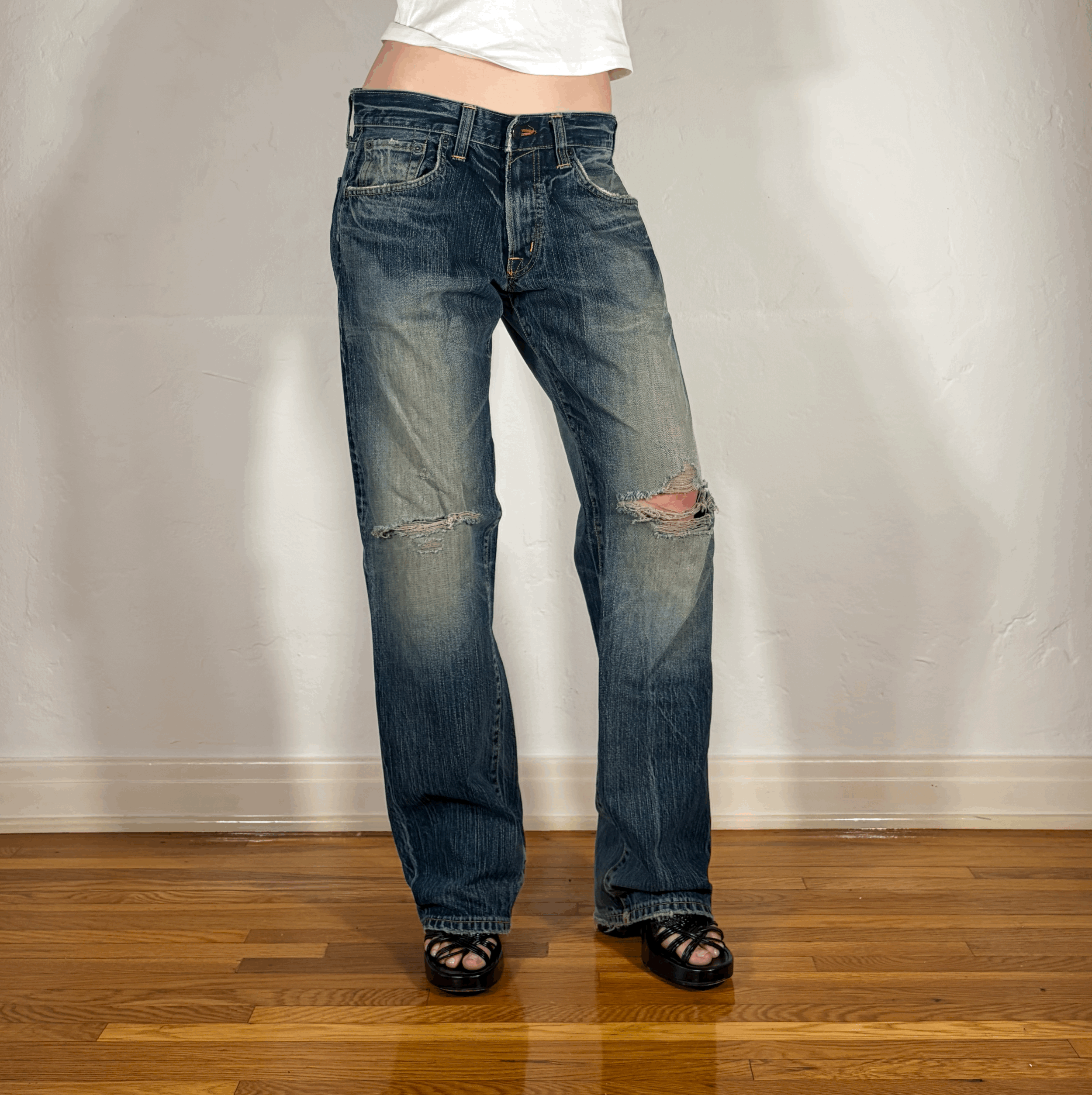 Edwin Unique Blue Baggy Jeans, M