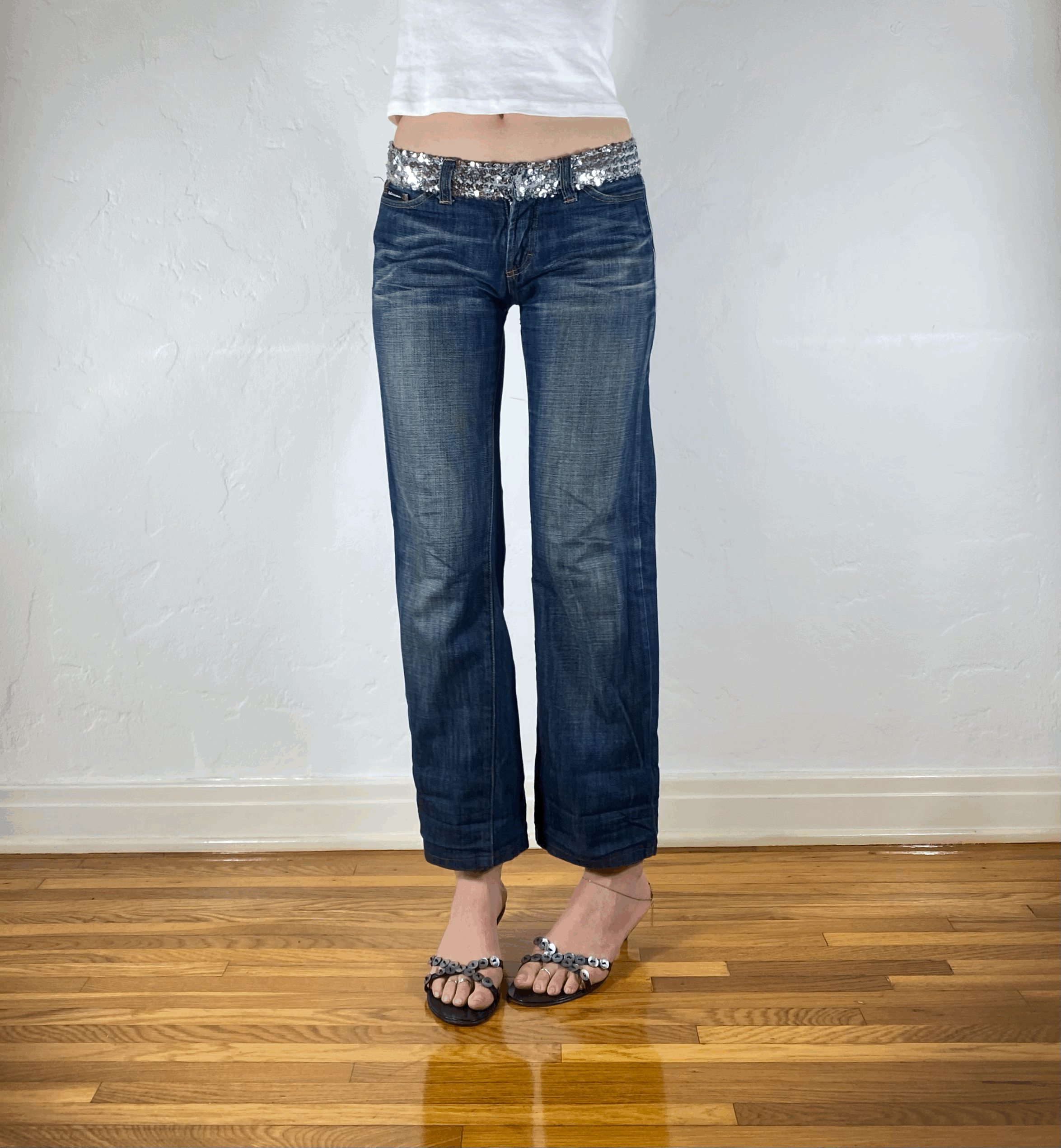 Dolce & Gabbana Sparkly Cropped Jeans, XS