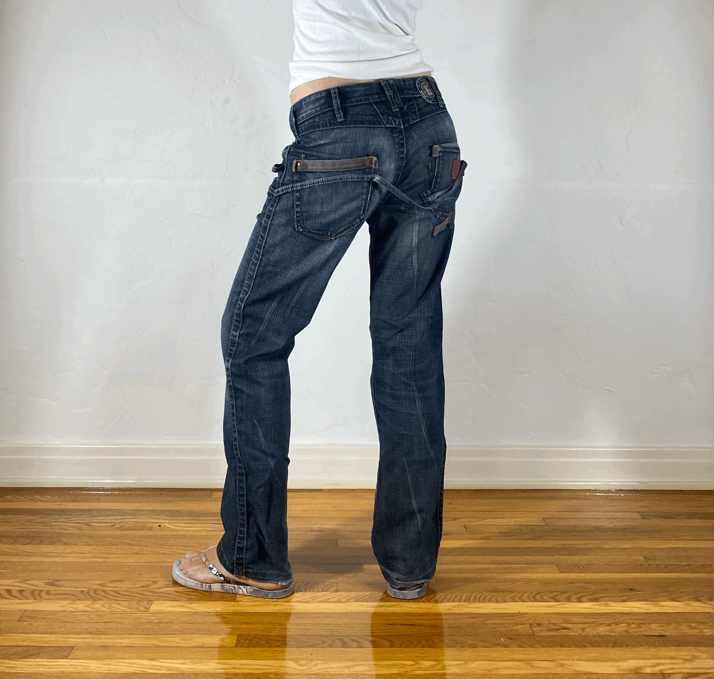 Marithe + Francois Girbaud Strap Jeans, M