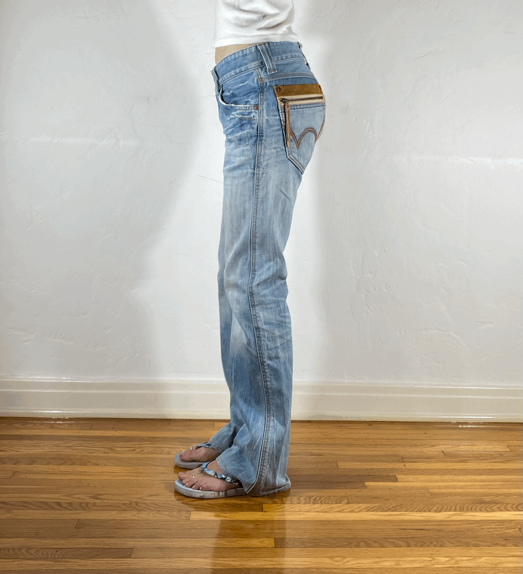 Edwin Light Blue Flare Jeans, S/M