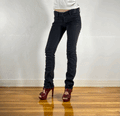 Vanquish Skinny Metallic Black Rocker Jeans, S