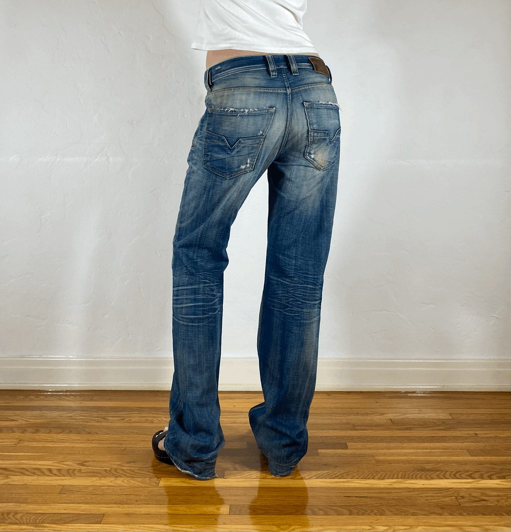 Diesel Relaxed Blue-ish Green Jeans, M