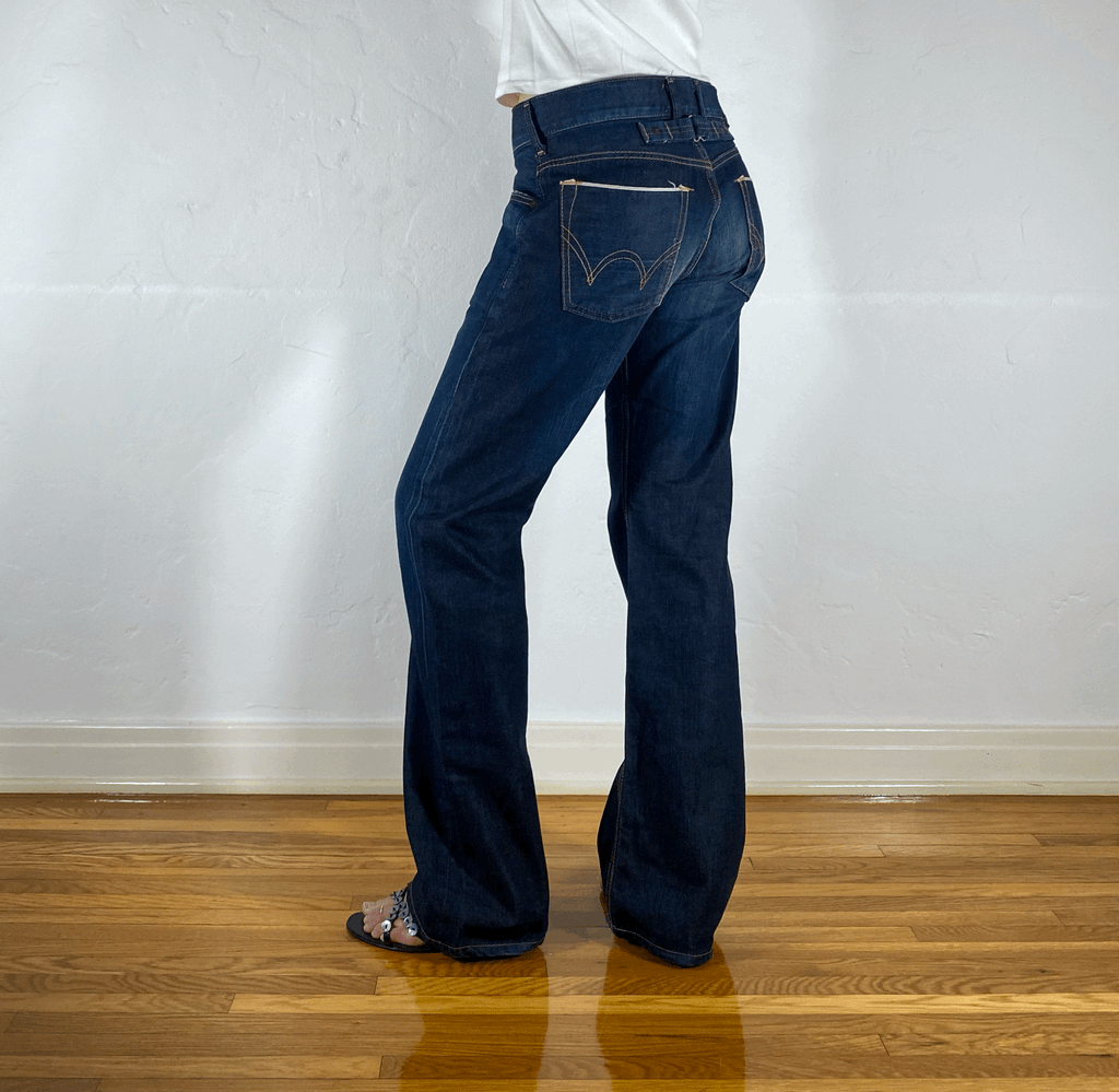 Edwin Dark Blue Cinch Back Jeans, S/M