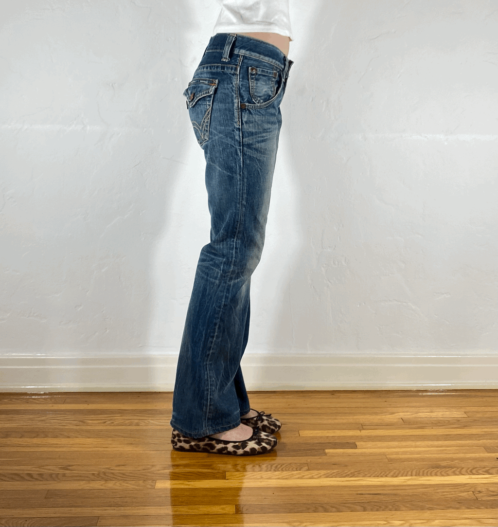 Edwin Blue Flare Jeans, S/M