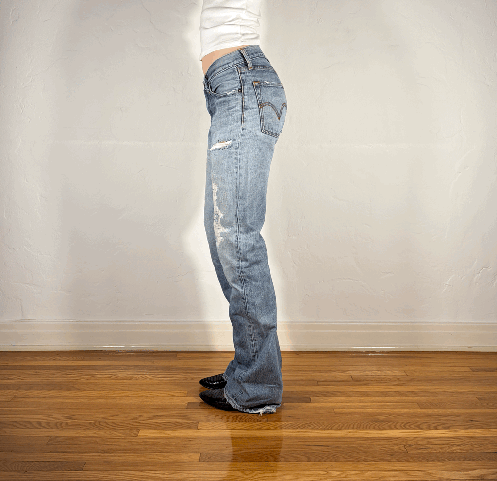 Levi Classic Vintage Ripped and Repaired Jeans, M