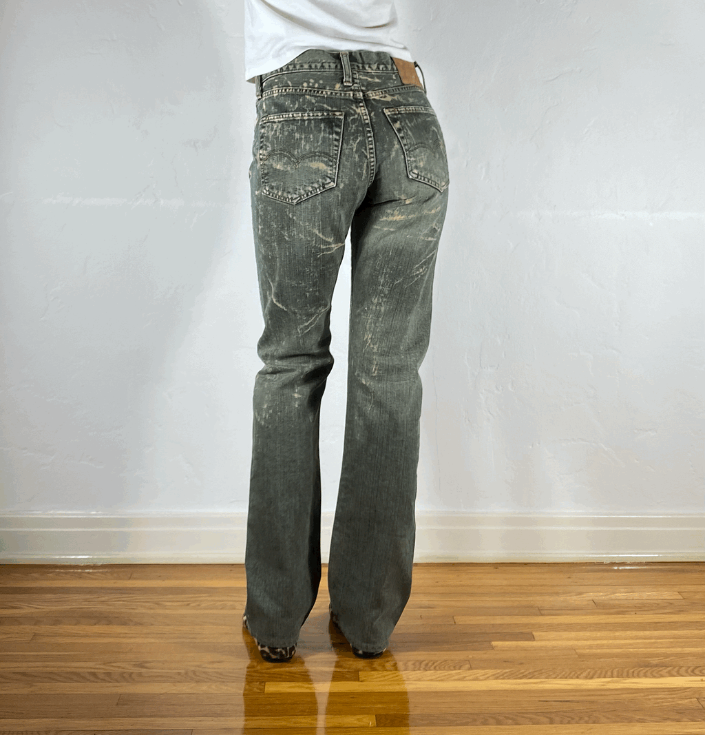 Japanese Chemical Wash Baggy Jeans, S