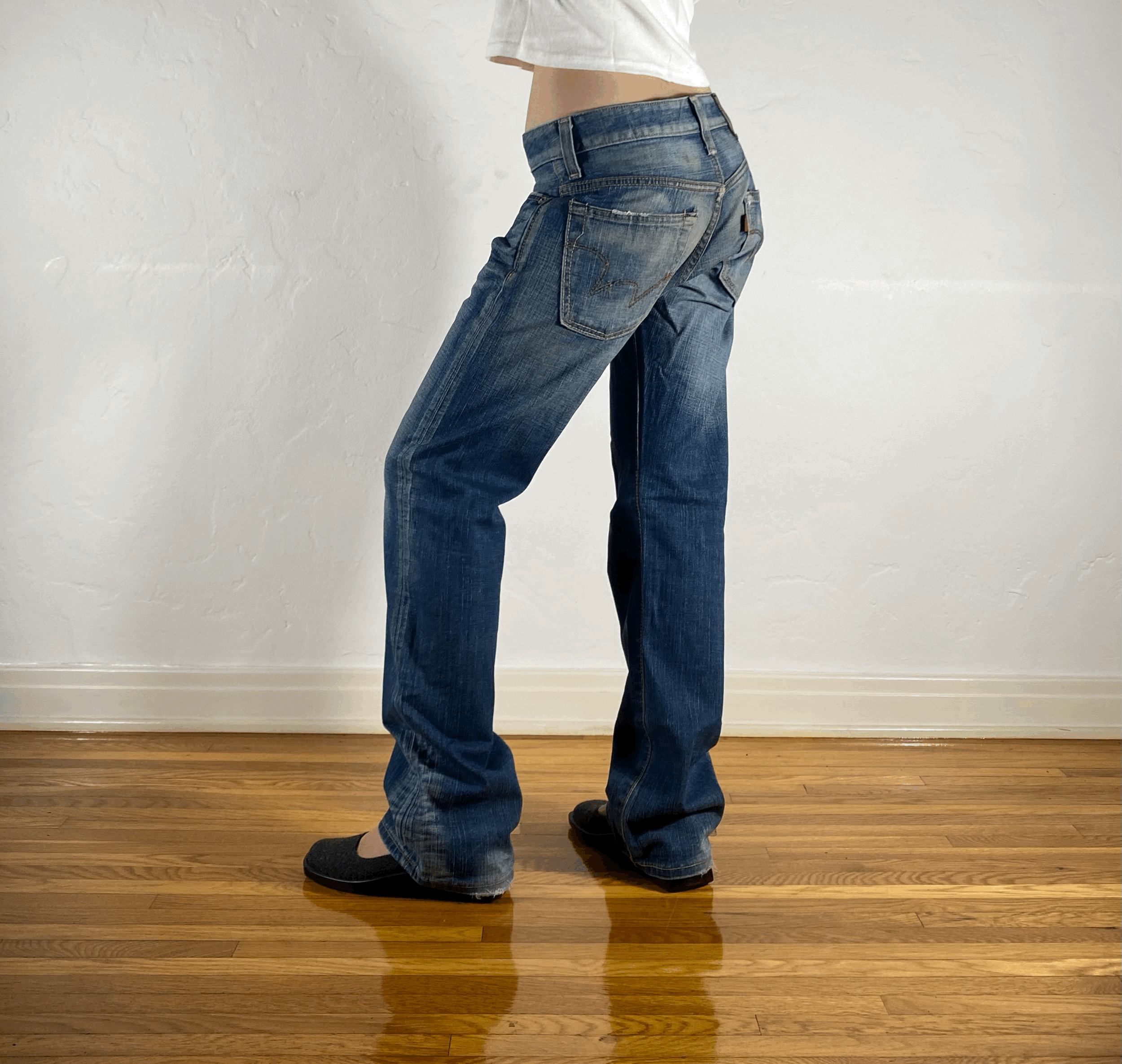 Edwin Unique Blue Distressed Jeans, M