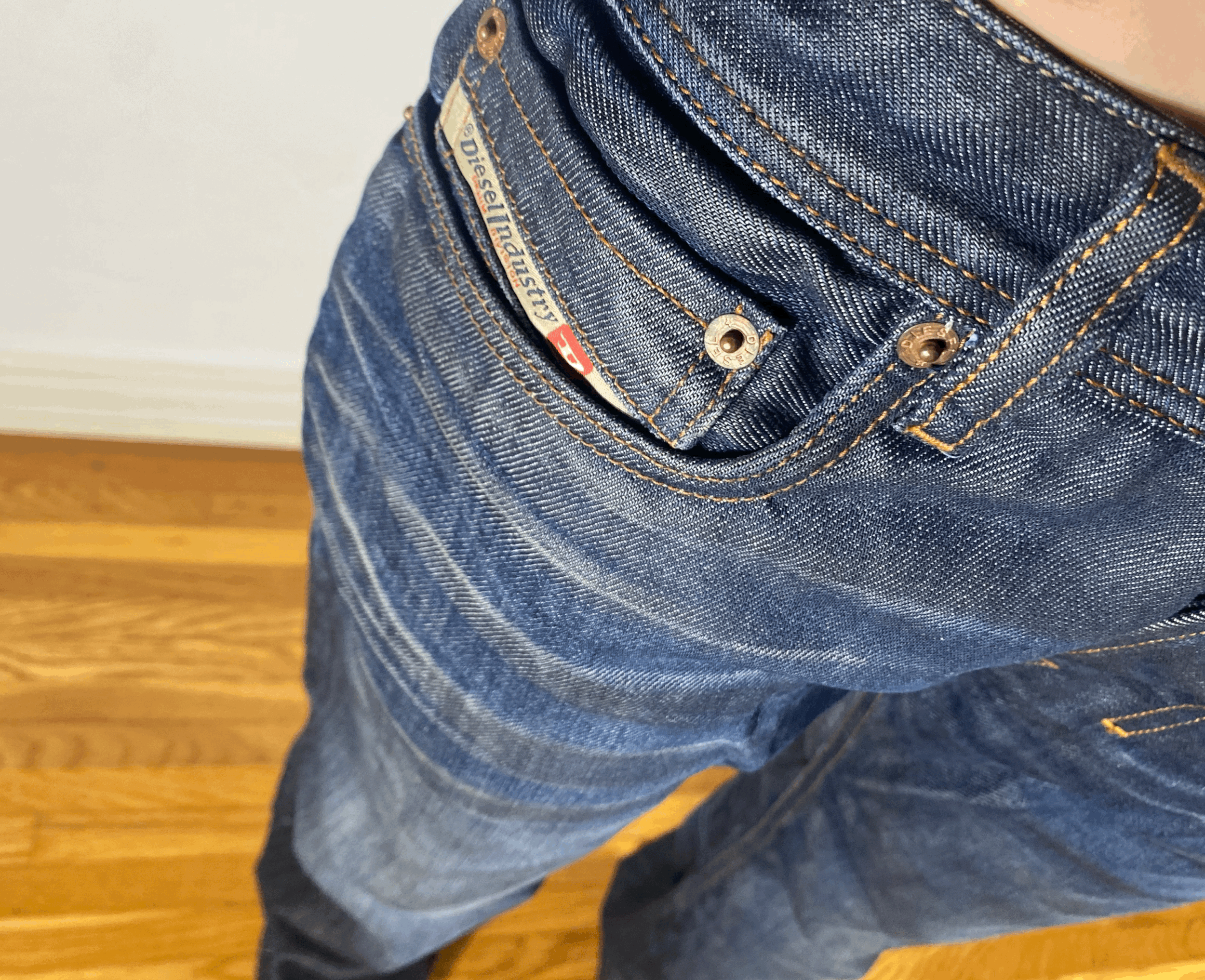 Diesel Waxy Indigo Blue Jeans, L