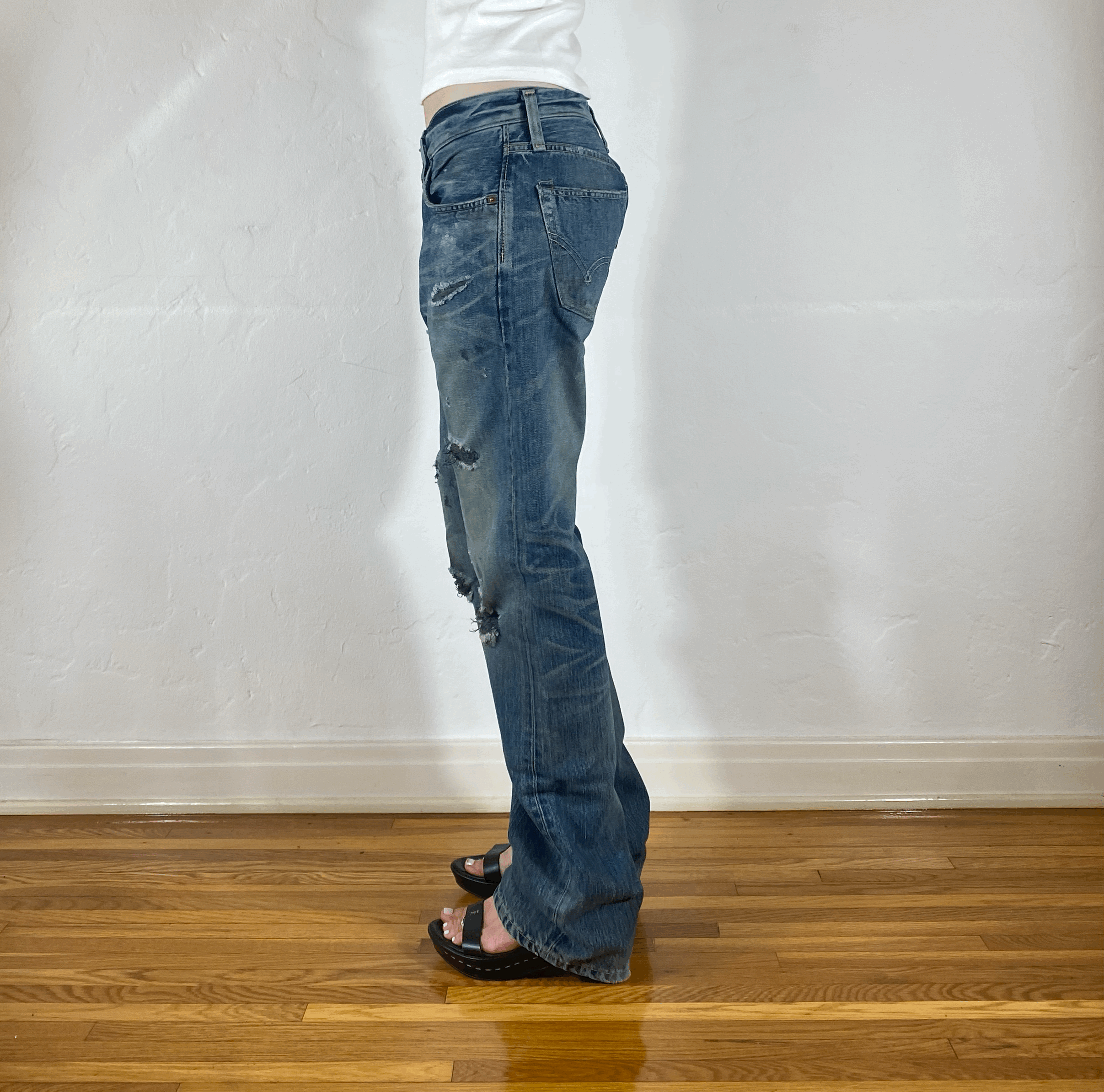 Ripped and Repaired Jeans, S/M