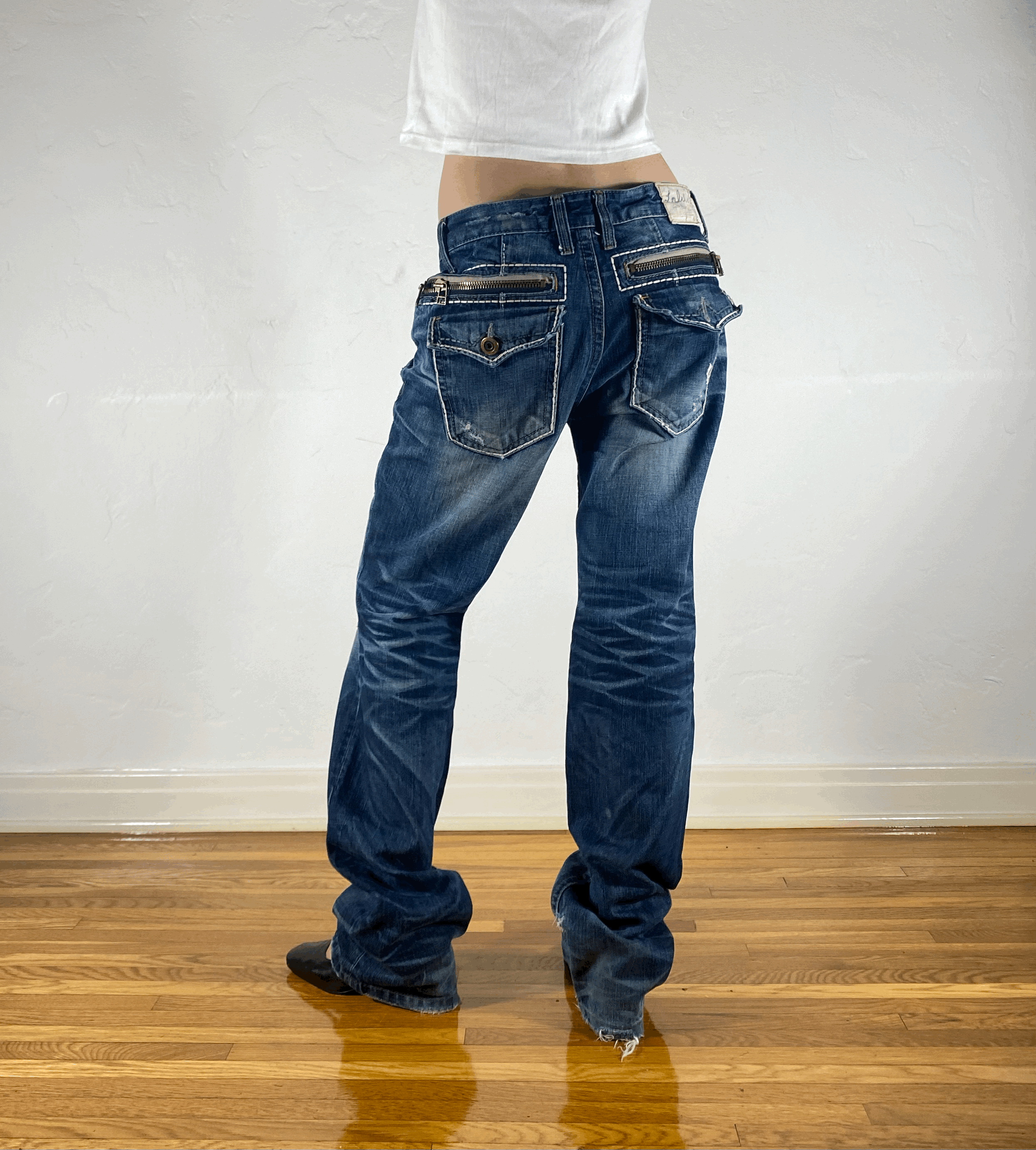 Lolita Low Rise Zipper Jeans, M
