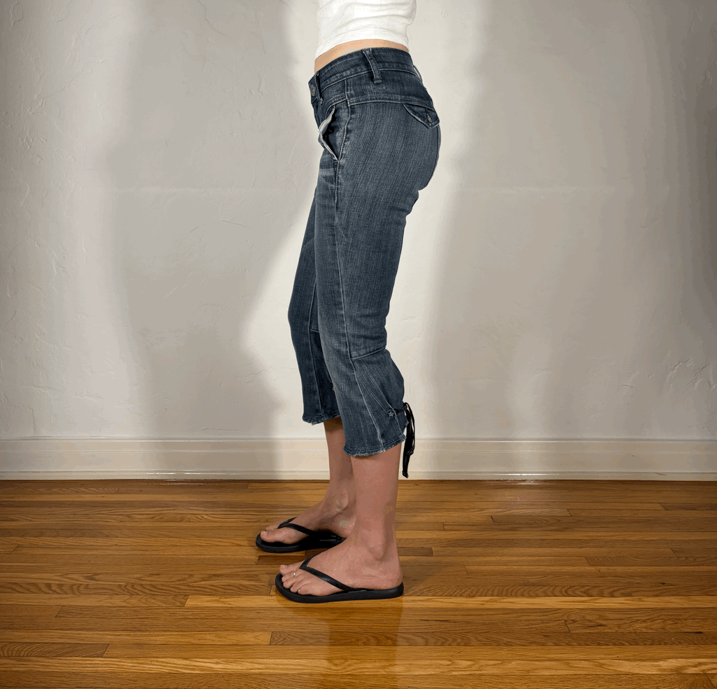 Marithe + Francois Girbaud Black Cinch Capri Jeans, S