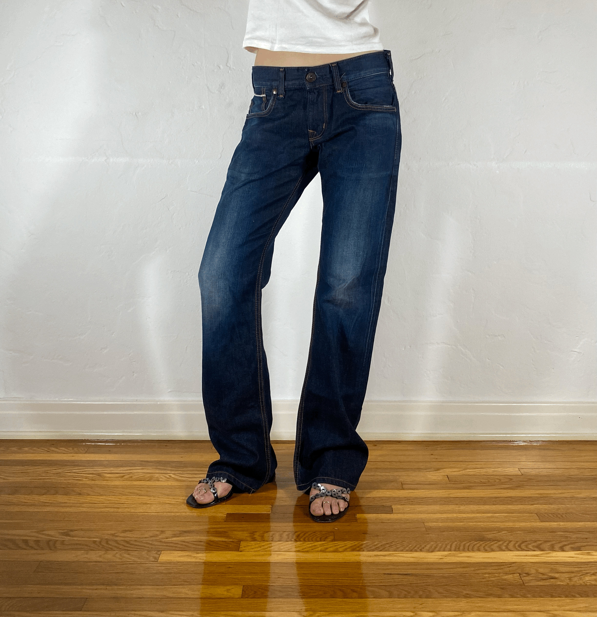 Edwin Dark Blue Cinch Back Jeans, S/M