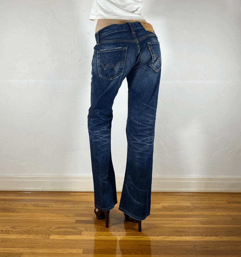 Dark Blue Flare Jeans, S/M