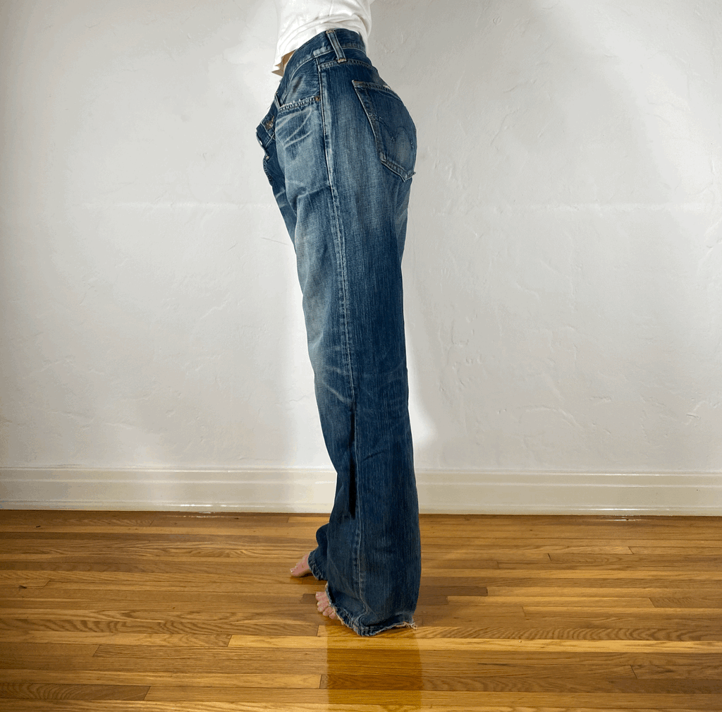 Unique Blue Baggy Jeans, XL