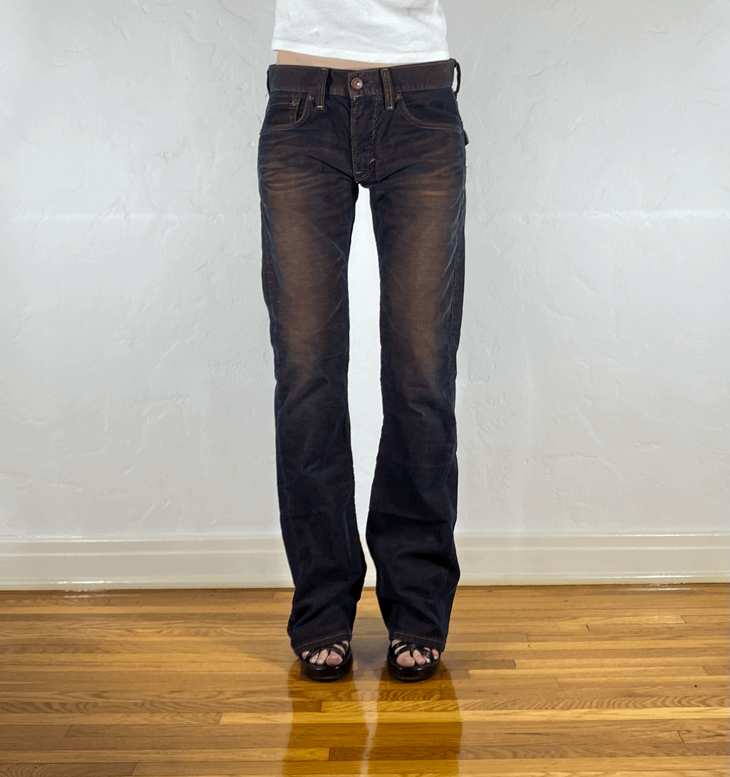 Edwin Corduroy Rust Flare Jeans, M