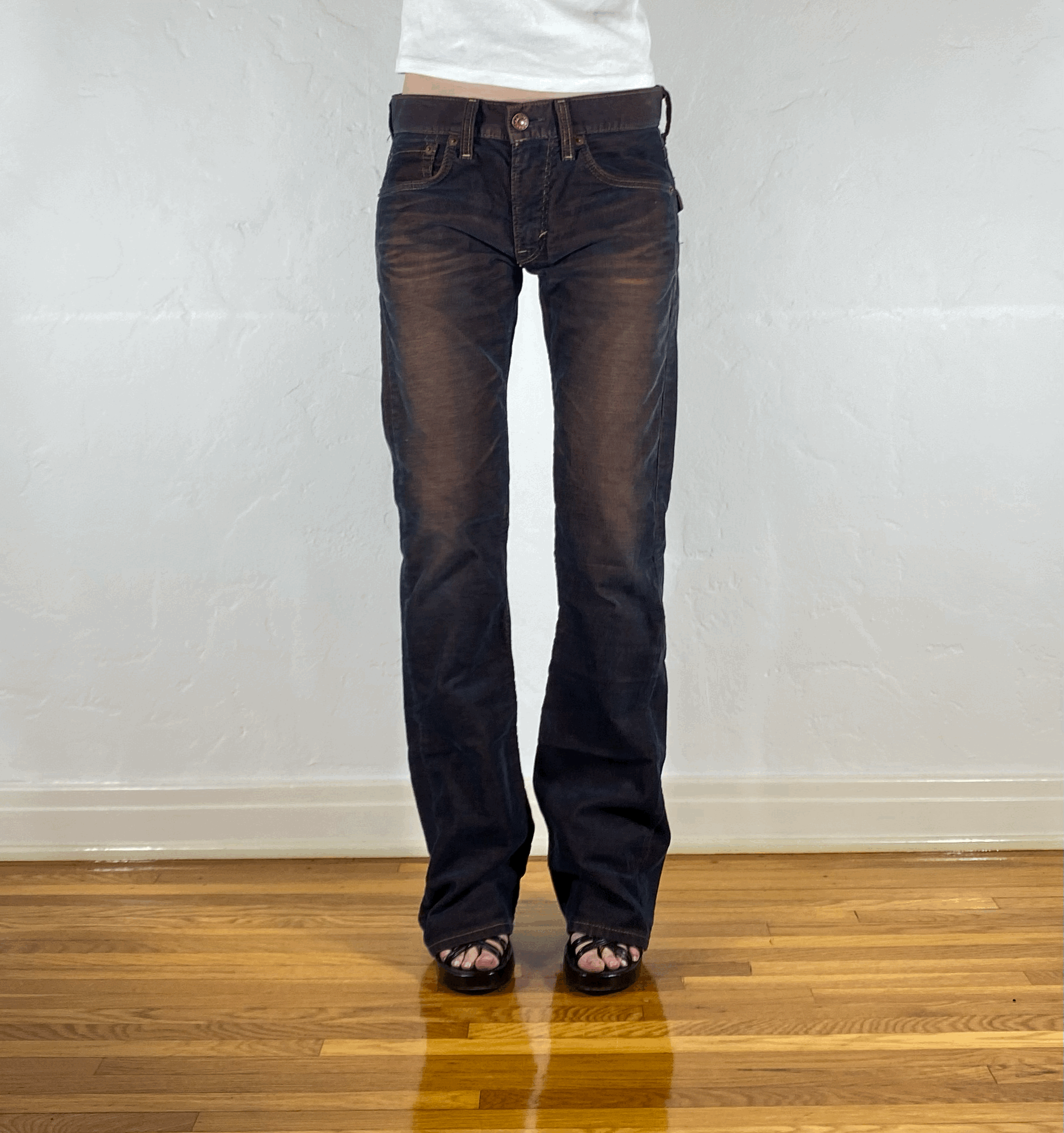 Edwin Corduroy Rust Flare Jeans, M