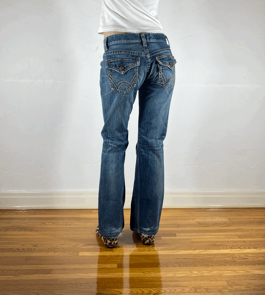 Edwin Blue Flare Jeans, S/M