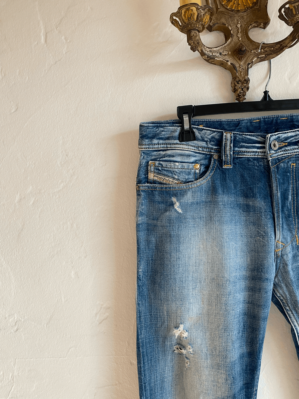 Diesel Distressed Blue Jeans, L