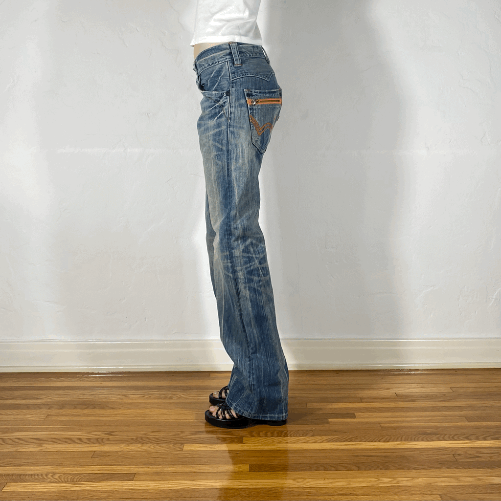 Edwin Orange Stitch Unique Wash Jeans, S/M