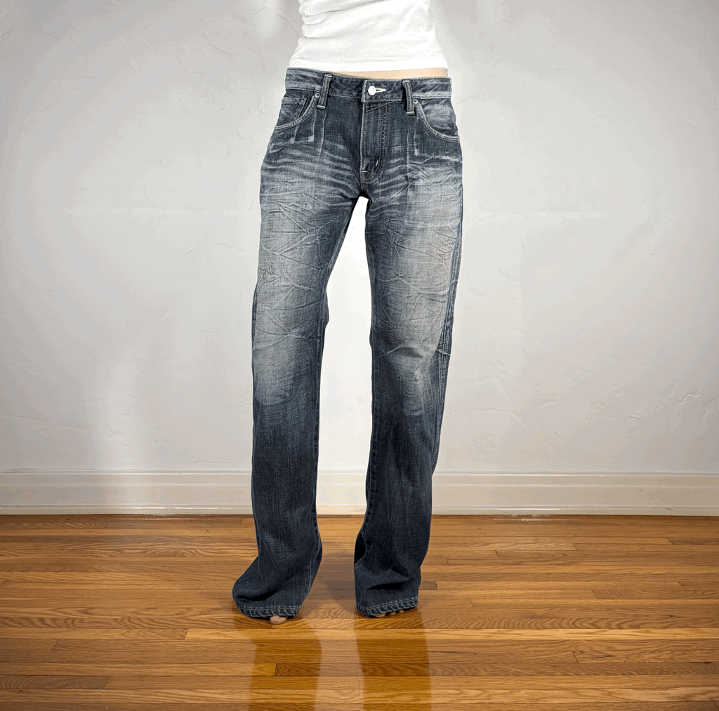 Soft Dark Gray/Black Baggy Jeans, L