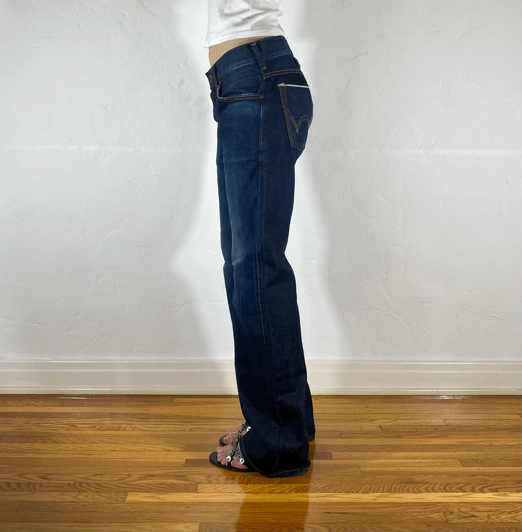Edwin Dark Blue Cinch Back Jeans, S/M