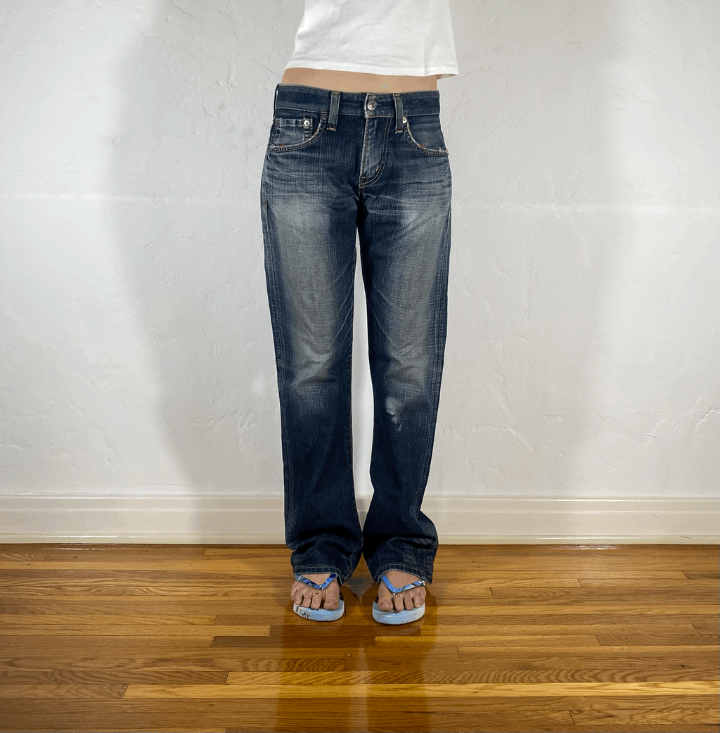Edwin Blue Distressed Jeans, M