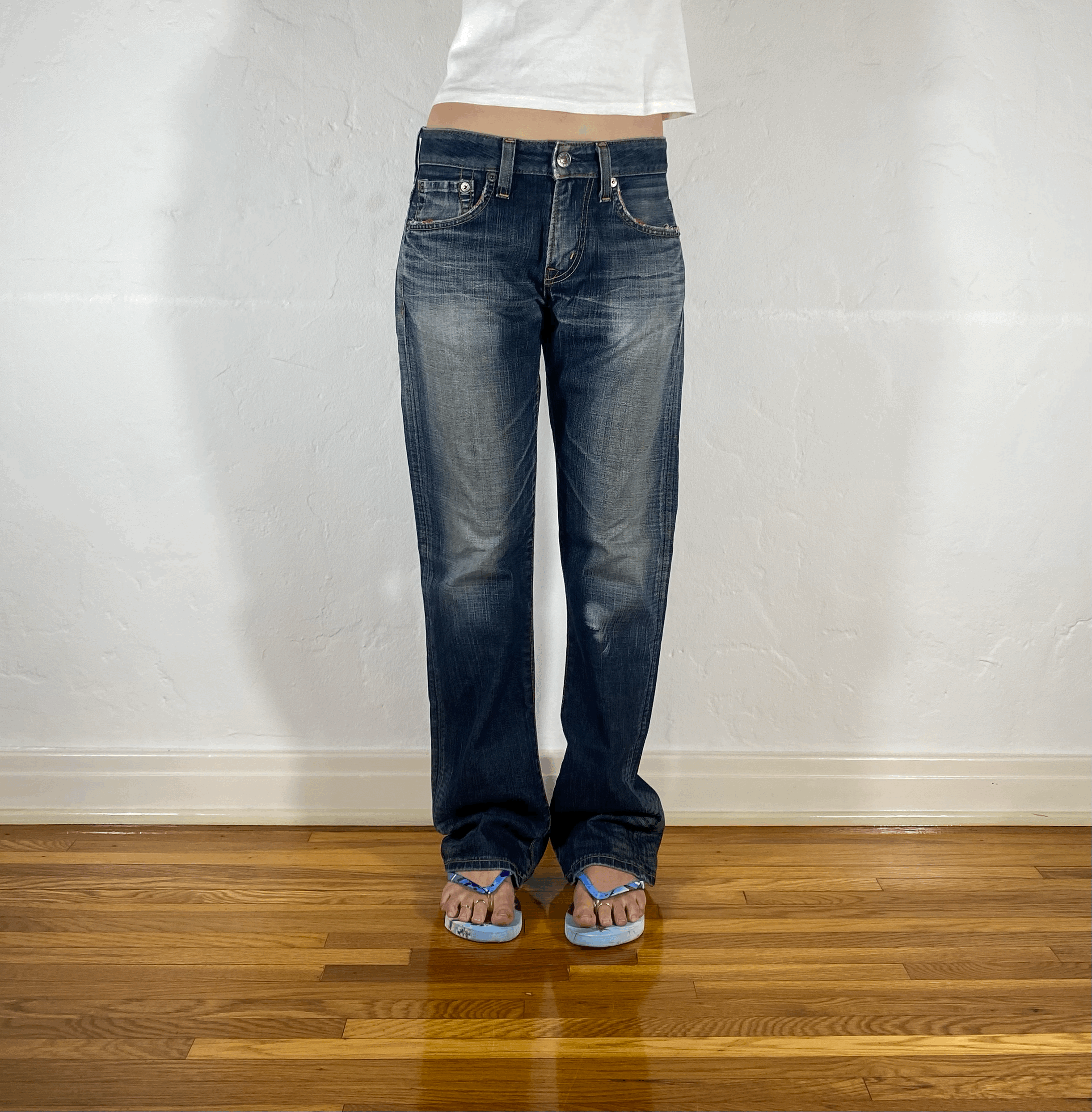Edwin Blue Distressed Jeans, M
