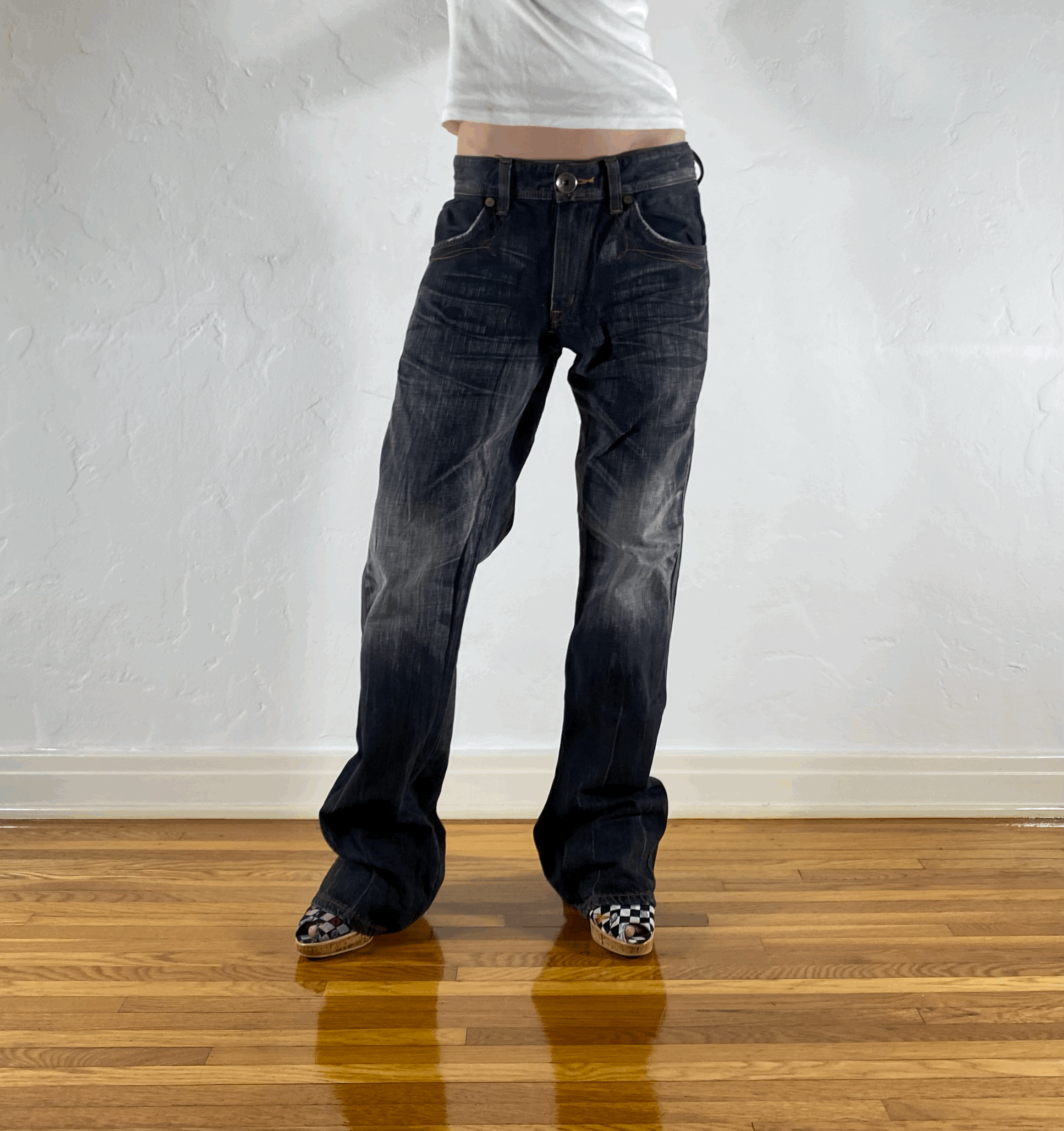 Edwin Black and Orange Stitch Tiger Jeans, XL