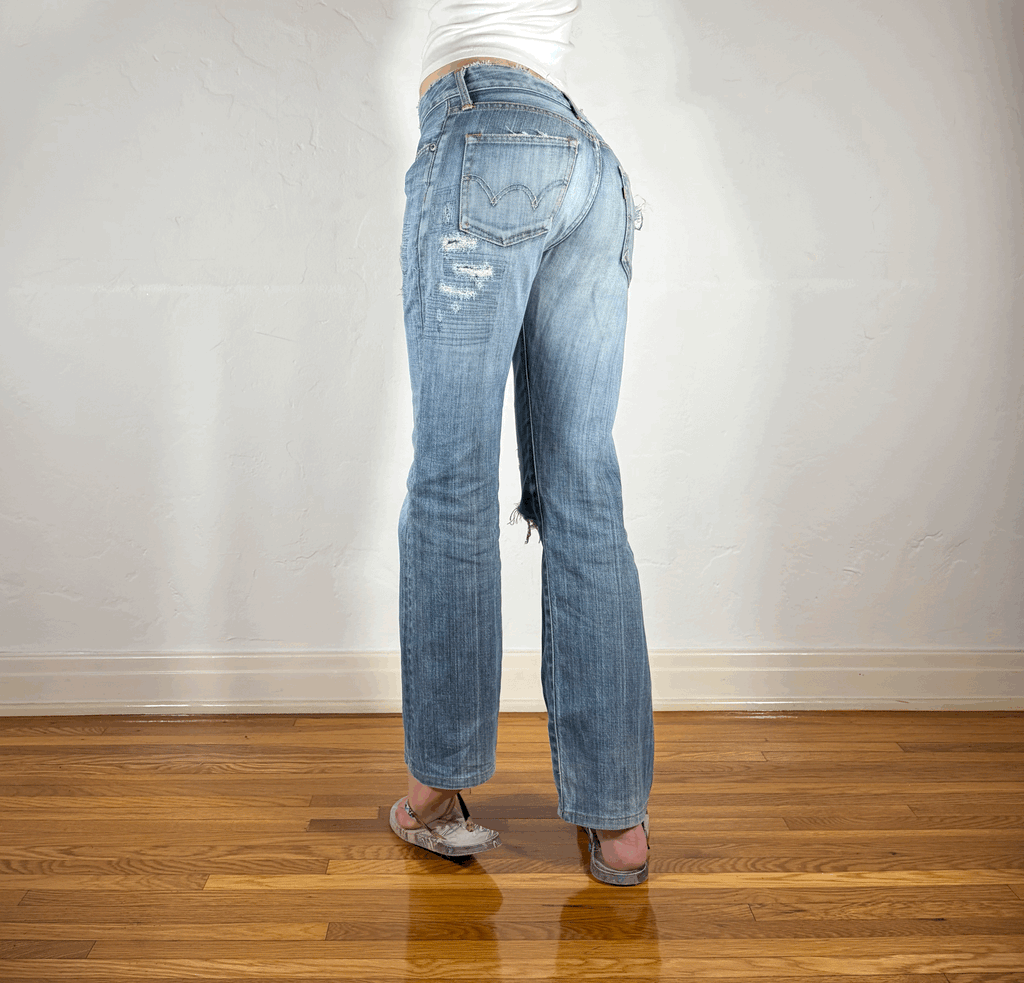 Edwin Soft Ripped and Repaired Distressed Jeans, S