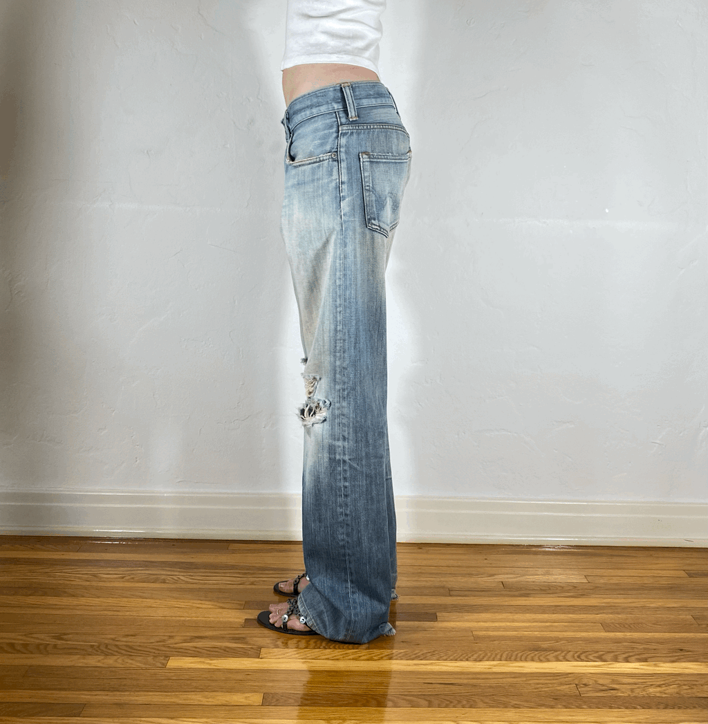 Edwin Faded Blue Baggy Jeans, M