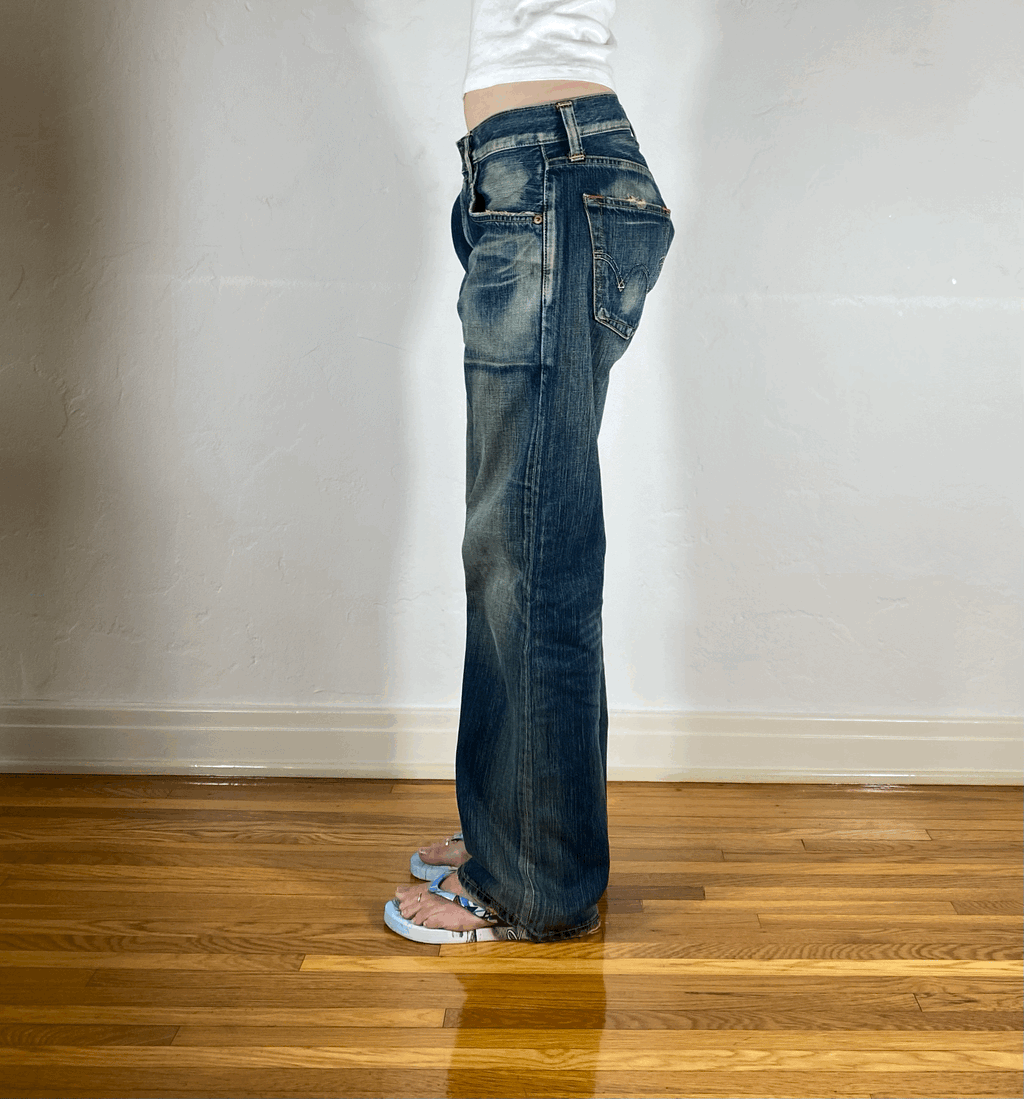 Edwin Unique Blue Baggy Jeans, S