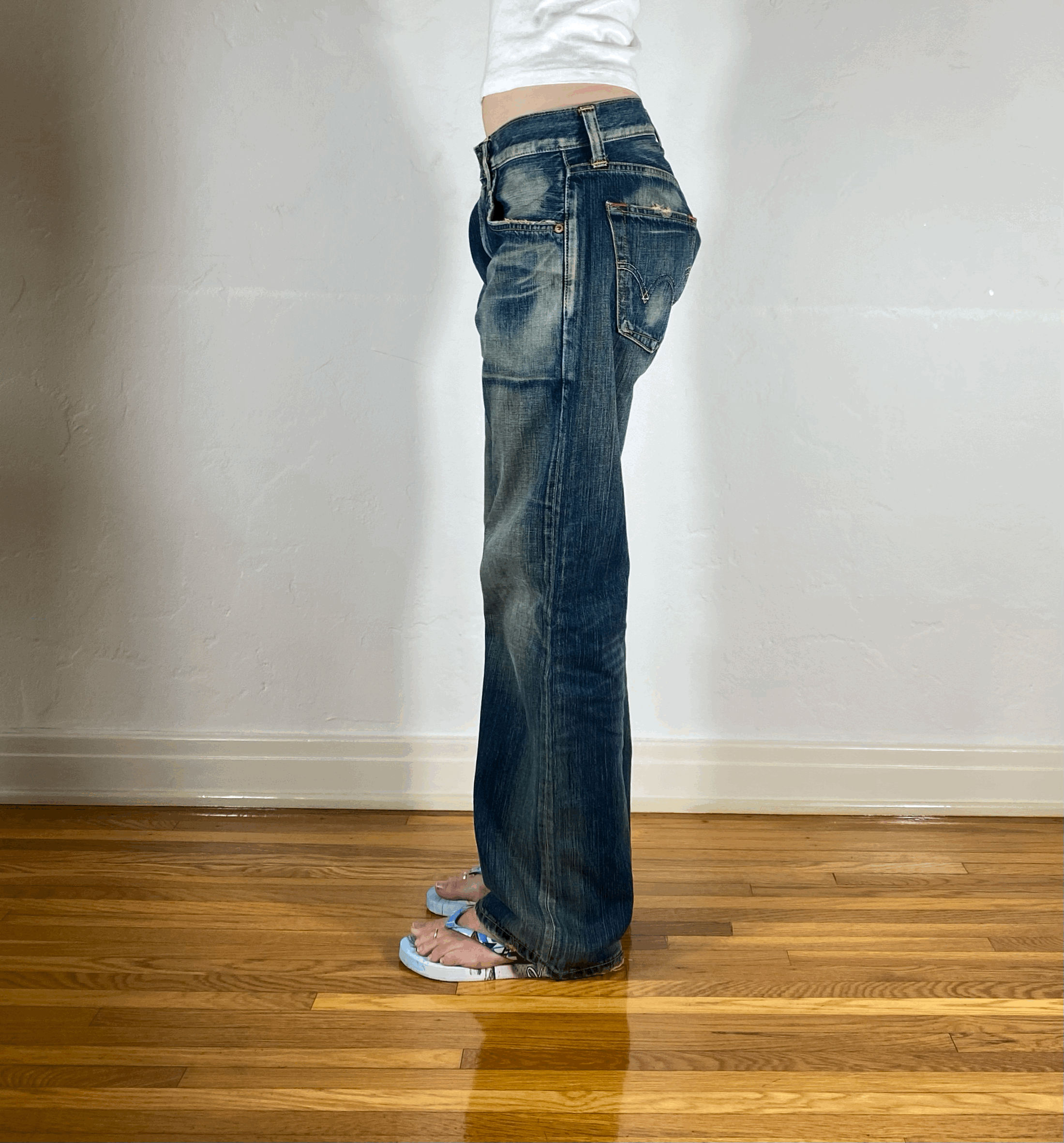 Edwin Unique Blue Baggy Jeans, S