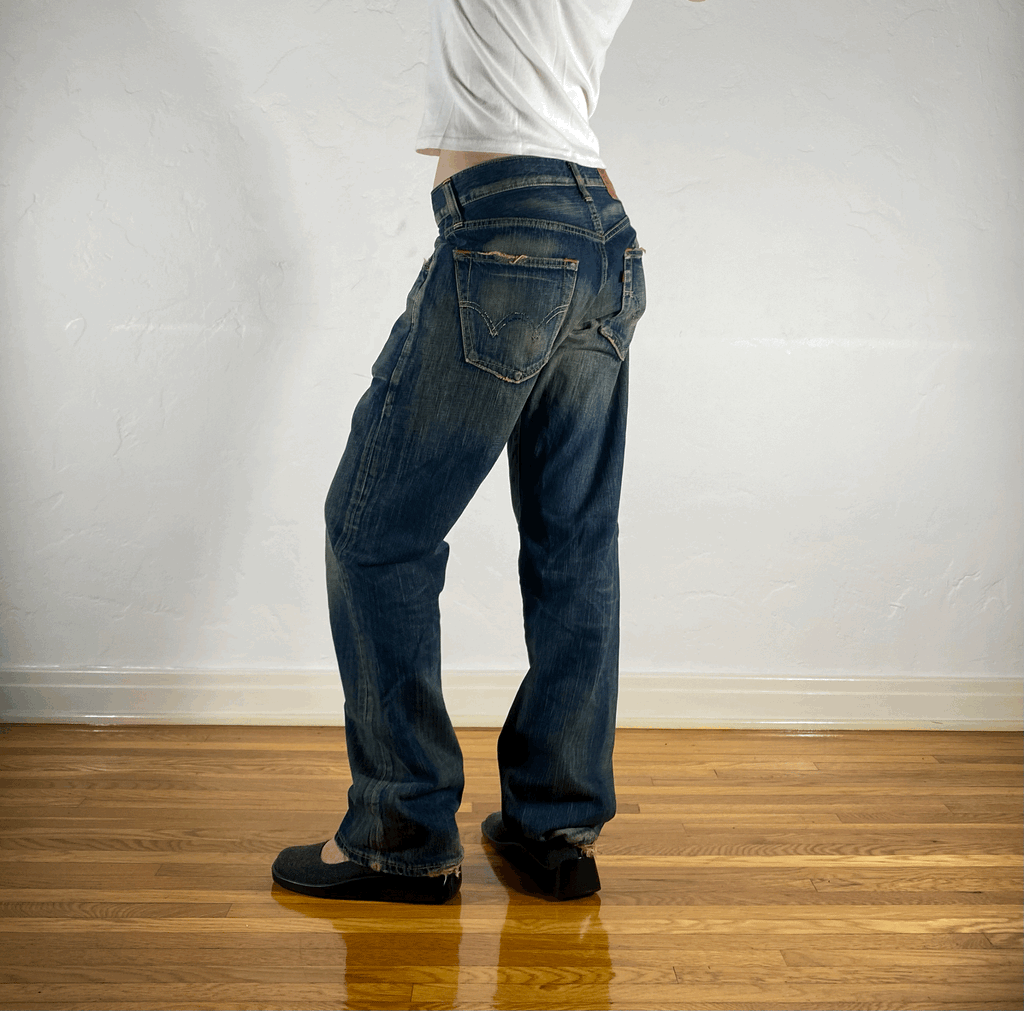 Edwin Unique Blue Baggy Jeans, S