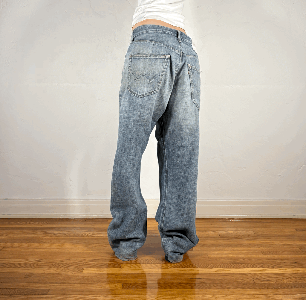Light Gray Soft Baggy Jeans, XL
