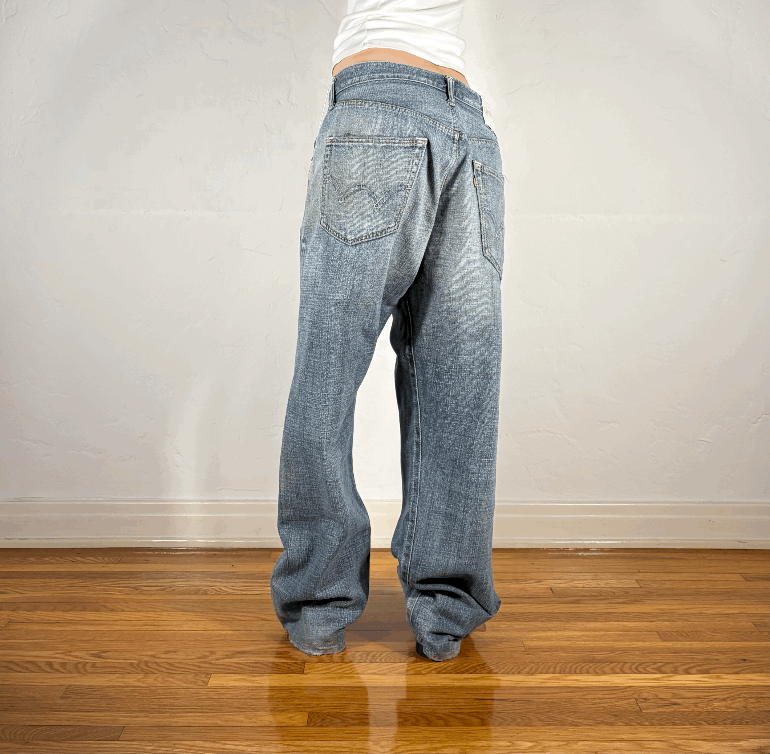 Light Gray Soft Baggy Jeans, XL