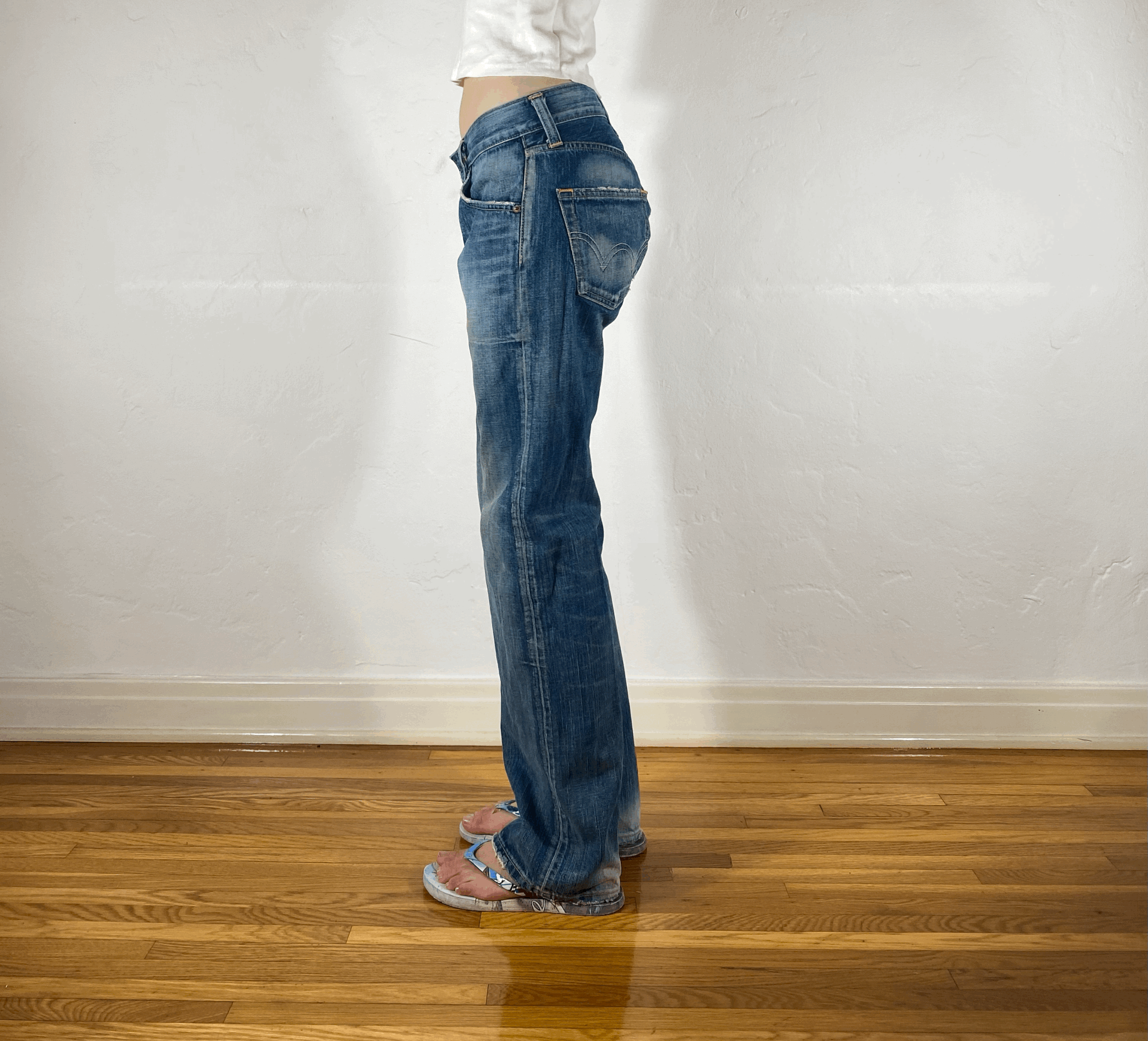 Aqua Blue Straight Jeans, S