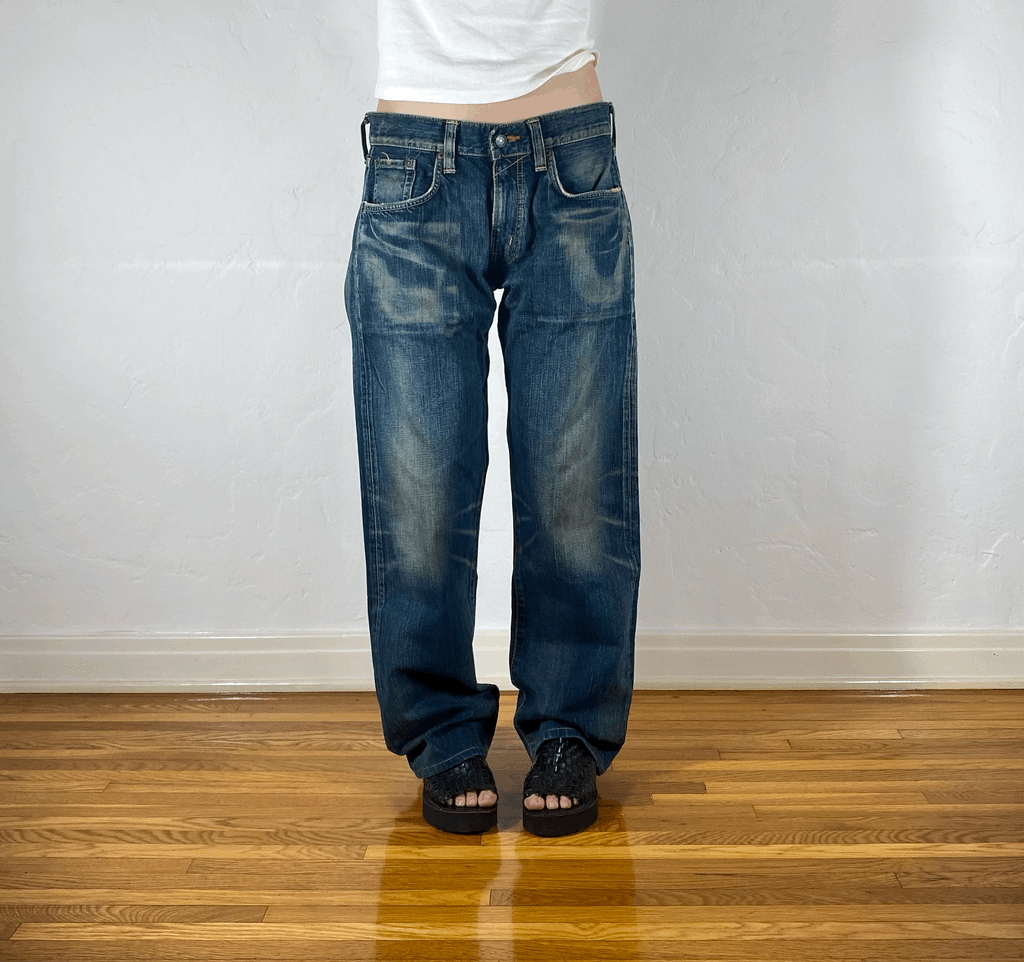 Edwin Unique Blue Baggy Jeans, L