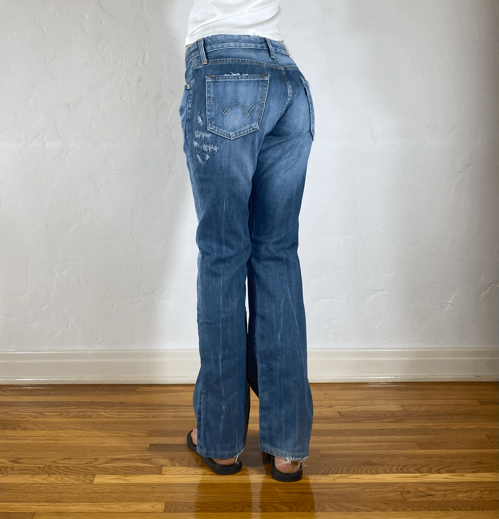 Edwin Soft Ripped and Repaired Distressed Jeans, XS/S