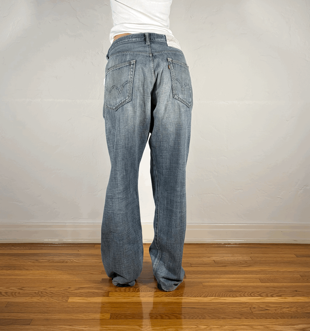 Light Gray Soft Baggy Jeans, XL