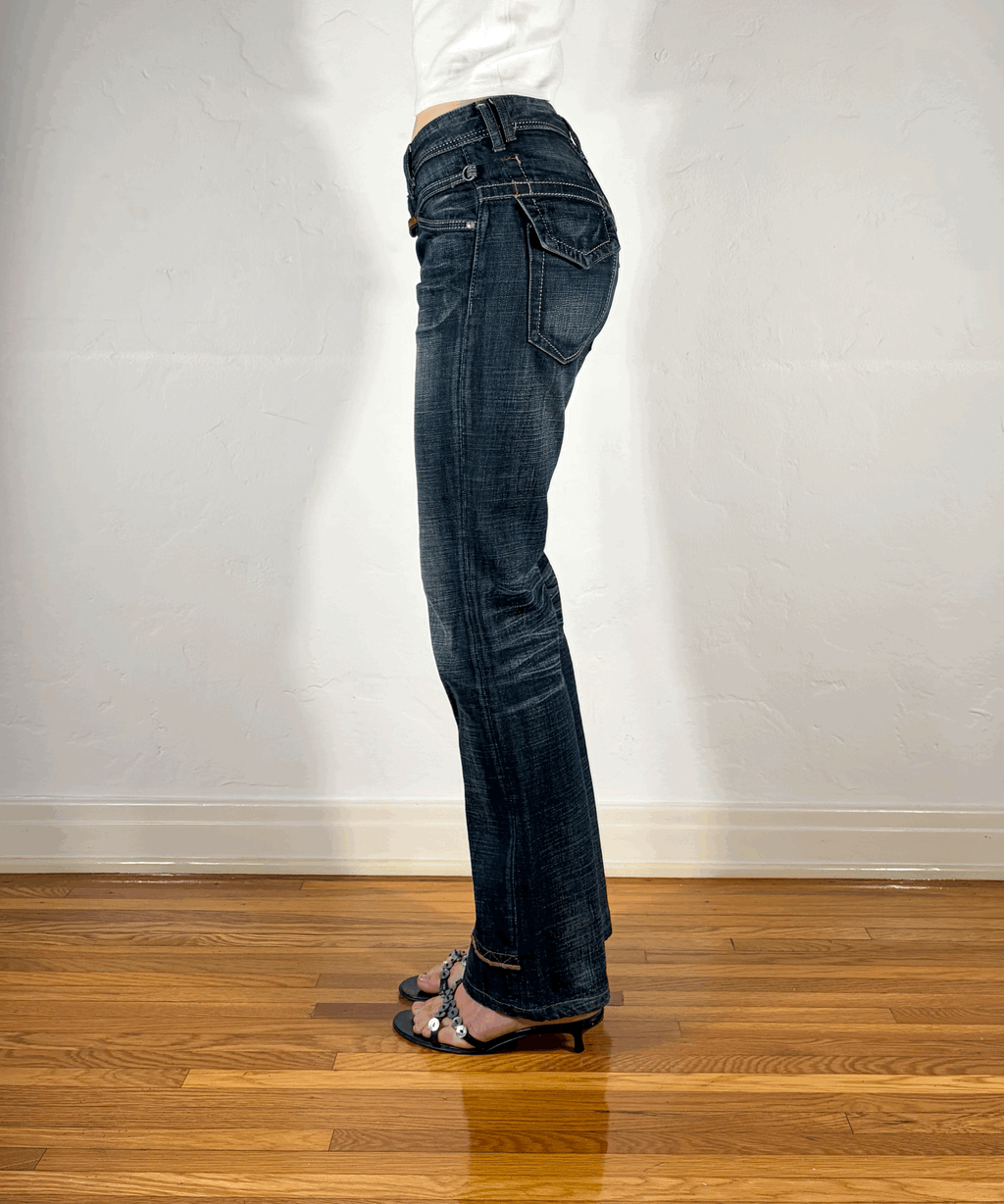 Marithe + Francois Girbaud Ripped Pocket Jeans, S